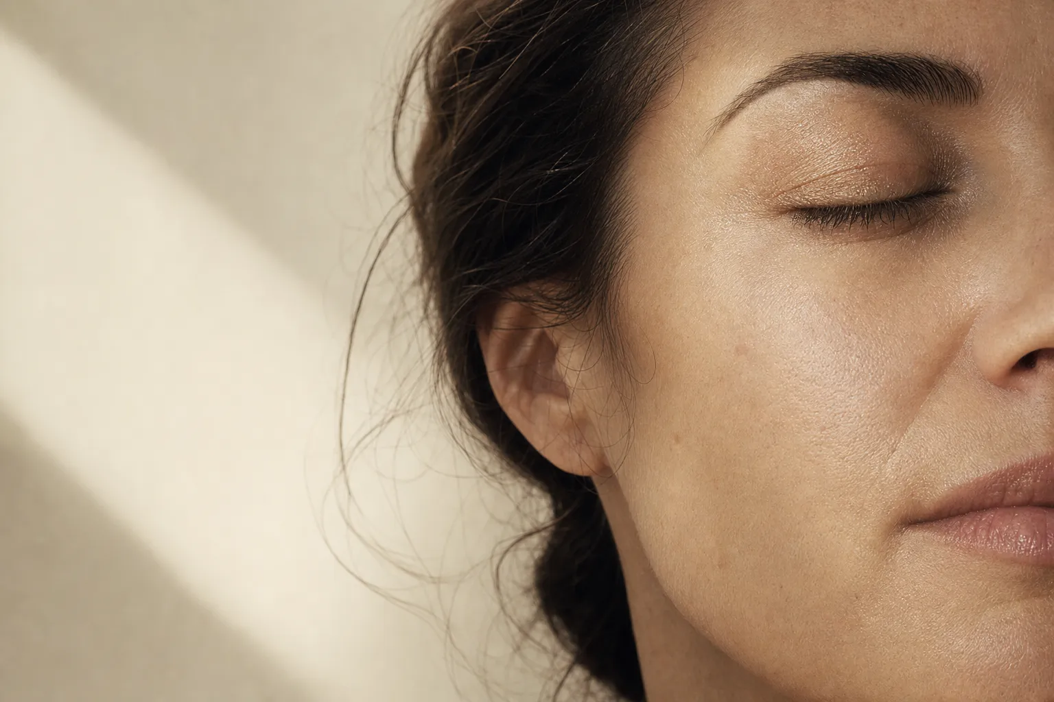 A relaxed brow at rest · Calabasas studio