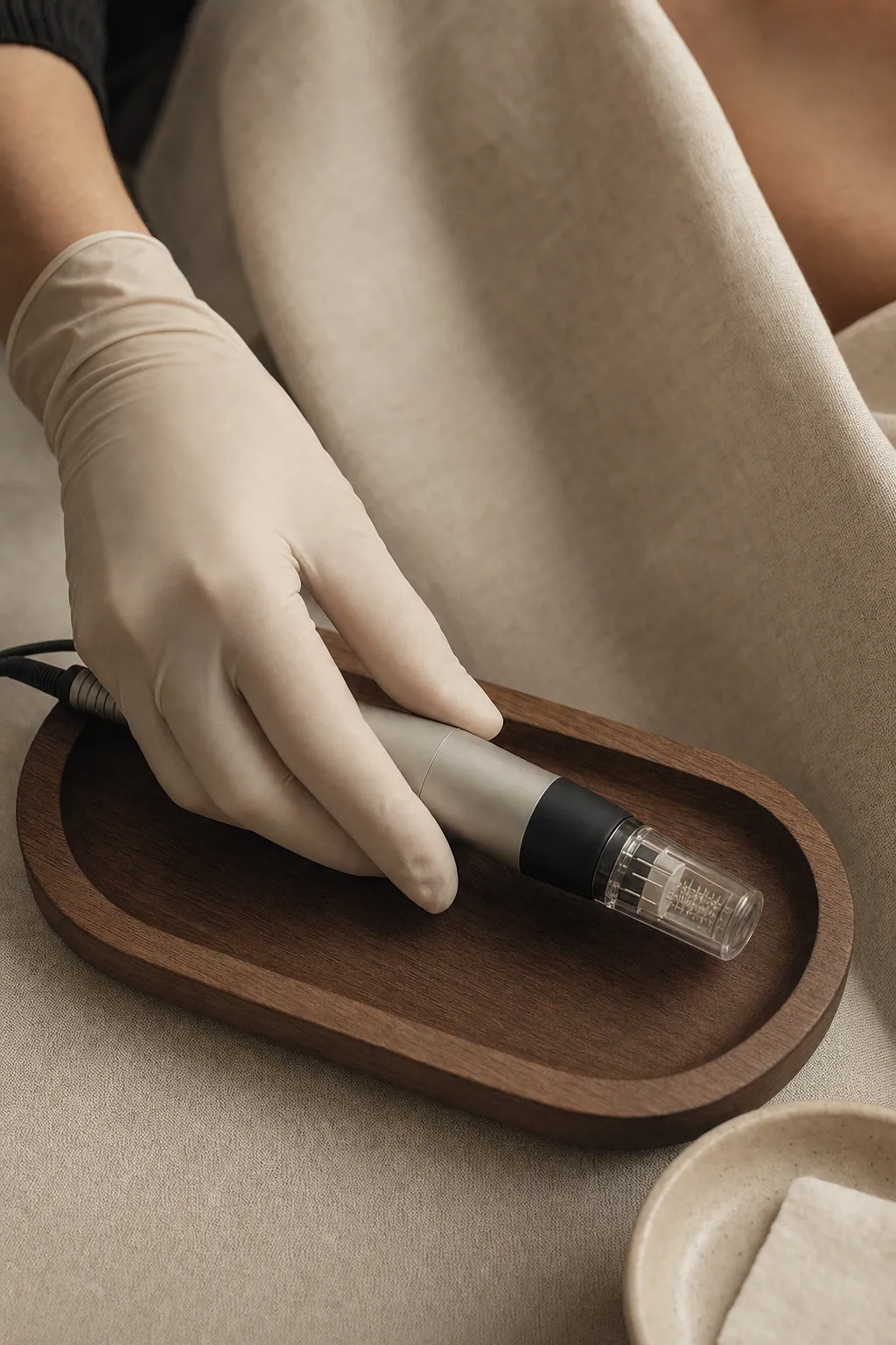 RF microneedling handpiece · pre-treatment